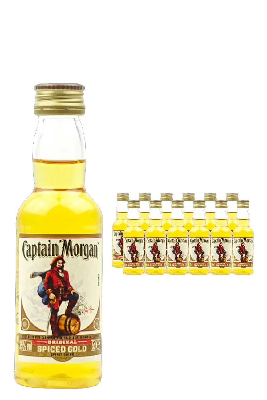 Captain Morgan Spiced Gold Rum Miniatures 12 x 5cl Case